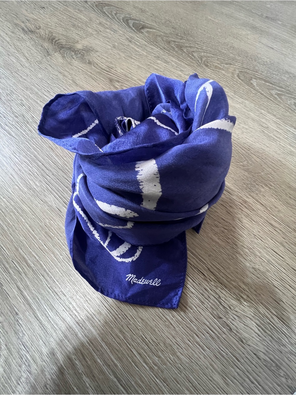 Madewell silk square scarf blue